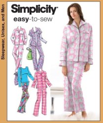 3571 SIMPLICITY MS PAJAMA SS-LS TOPS ,PANTS,  PJ BAG PATTERN 10-18